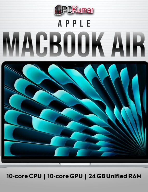 Silver 13‑inch Apple MacBook Air M4 open on desk showing slim profile and vibrant Liquid Retina screen.